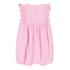 Baby Girls Pink & White Striped Logo Romper, 1, hi-res
