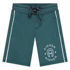 Younger Boys Green Logo Shorts, 1, hi-res