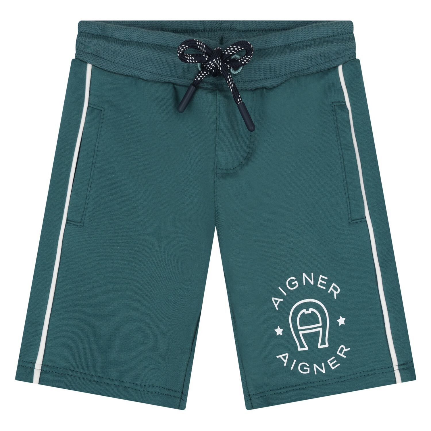 Younger Boys Green Logo Shorts, 1, hi-res