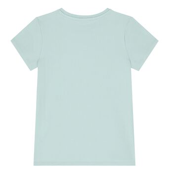 Girls Green Embellished Logo T-Shirt