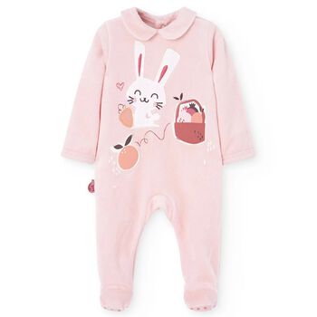 Baby Girls Pink Bunny Babygrow