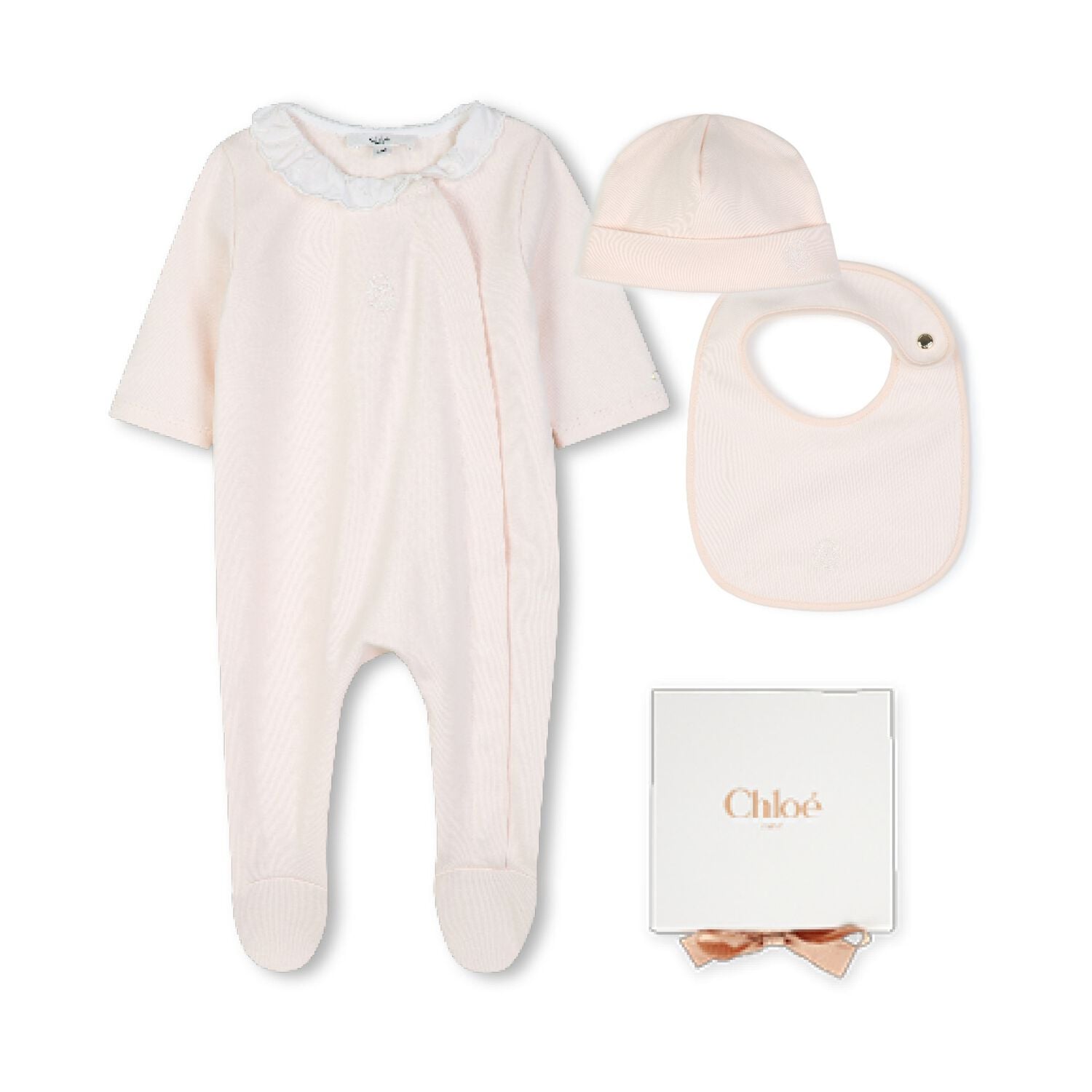 Baby Girls Pink Logo Babygrow Gift Set, 2, hi-res