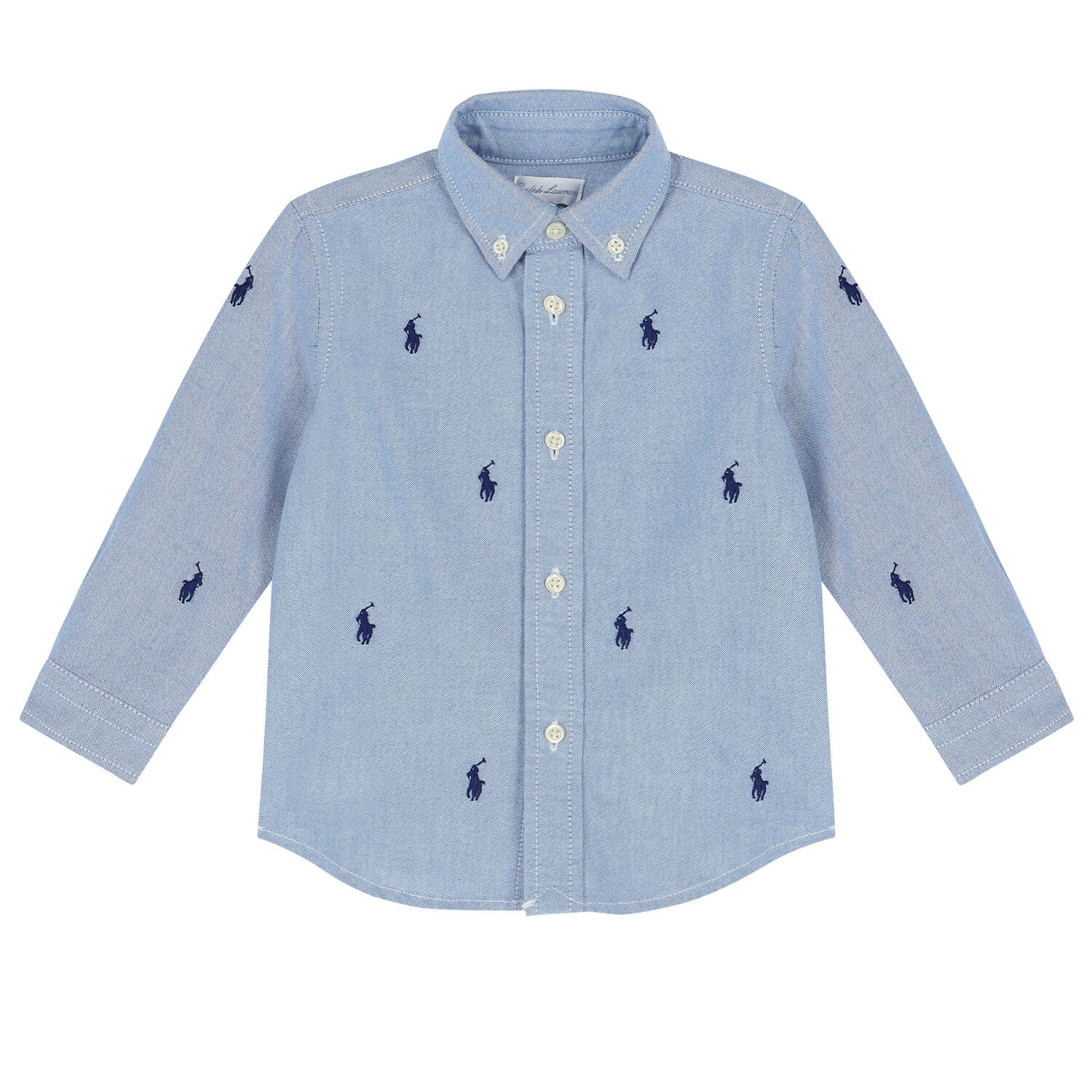 Baby Boys Blue Logo Shirt, 1, hi-res
