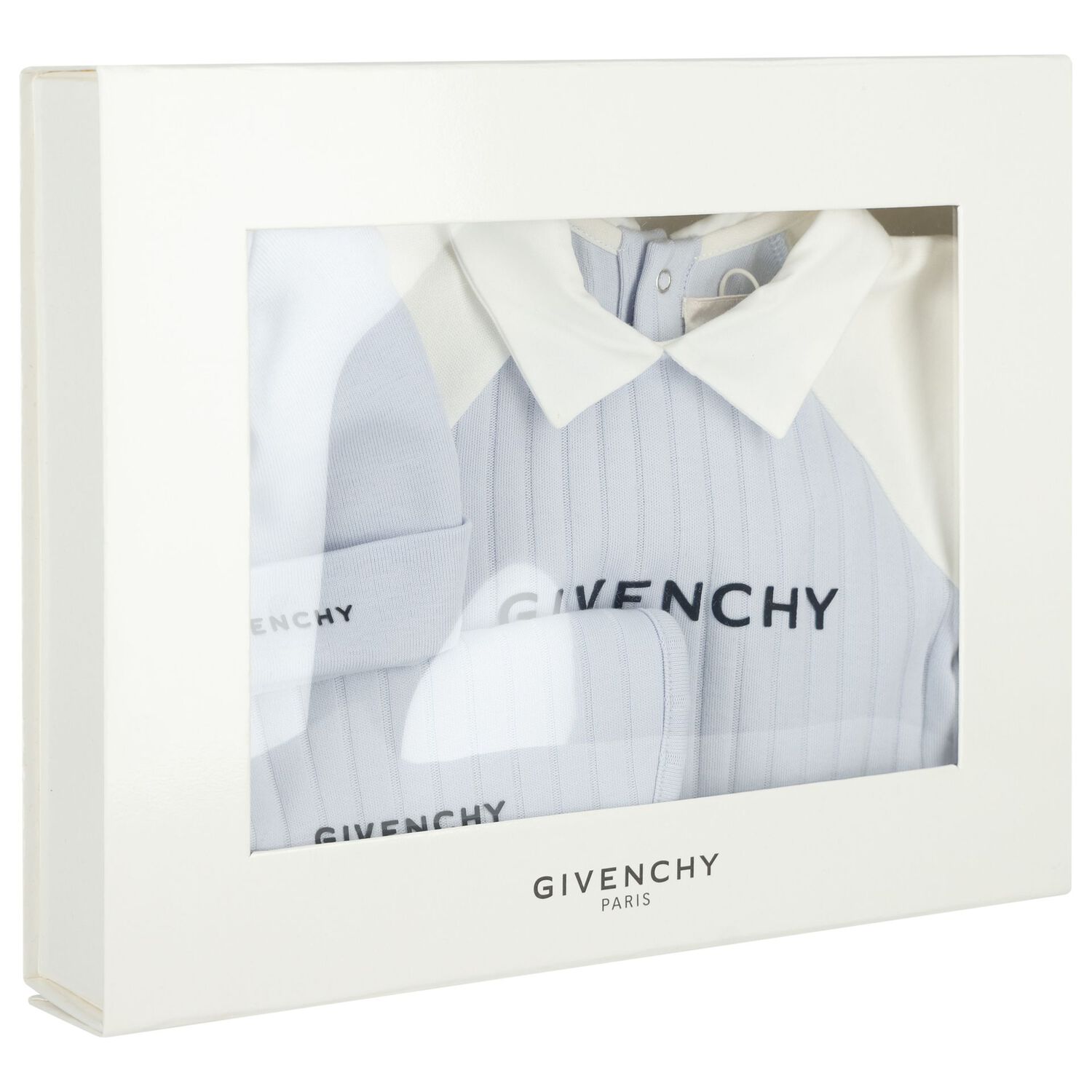 مجموعة هدايا ملابس الأطفال بشعار أزرق وأبيض, 2, hi-res