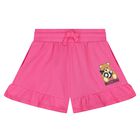 Girls Pink Teddy Bear Shorts, 2, hi-res