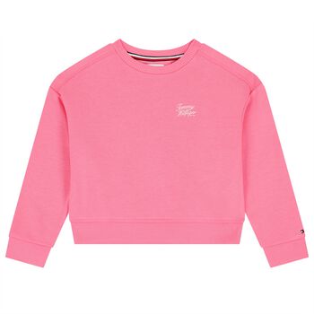 Girls Pink Logo Sweatshirt