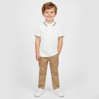 Younger Boys White Logo Polo Shirt, 2, hi-res