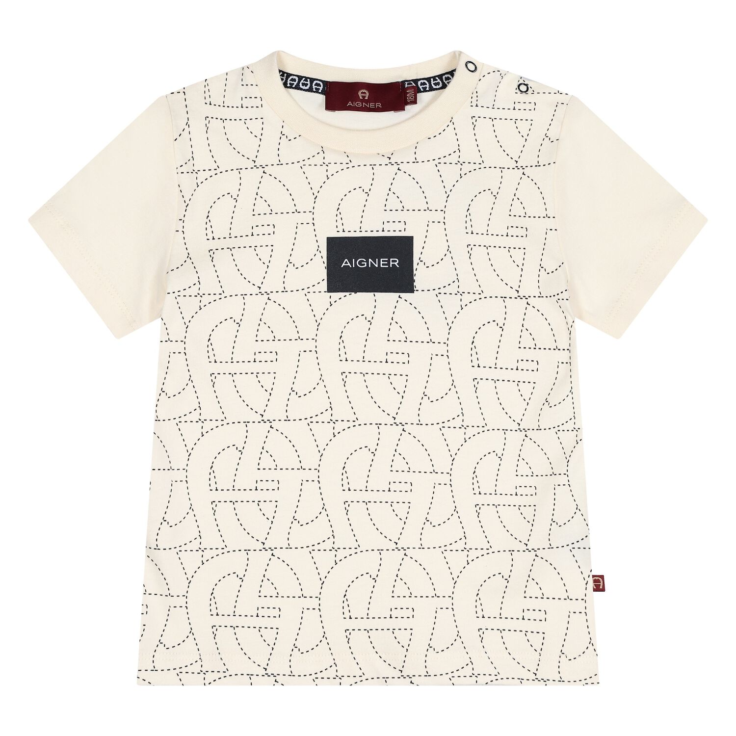 Younger Boys Beige Logo T-Shirt, 2, hi-res