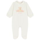 Baby Girls Ivory Teddy Bear Babygrow, 1, hi-res