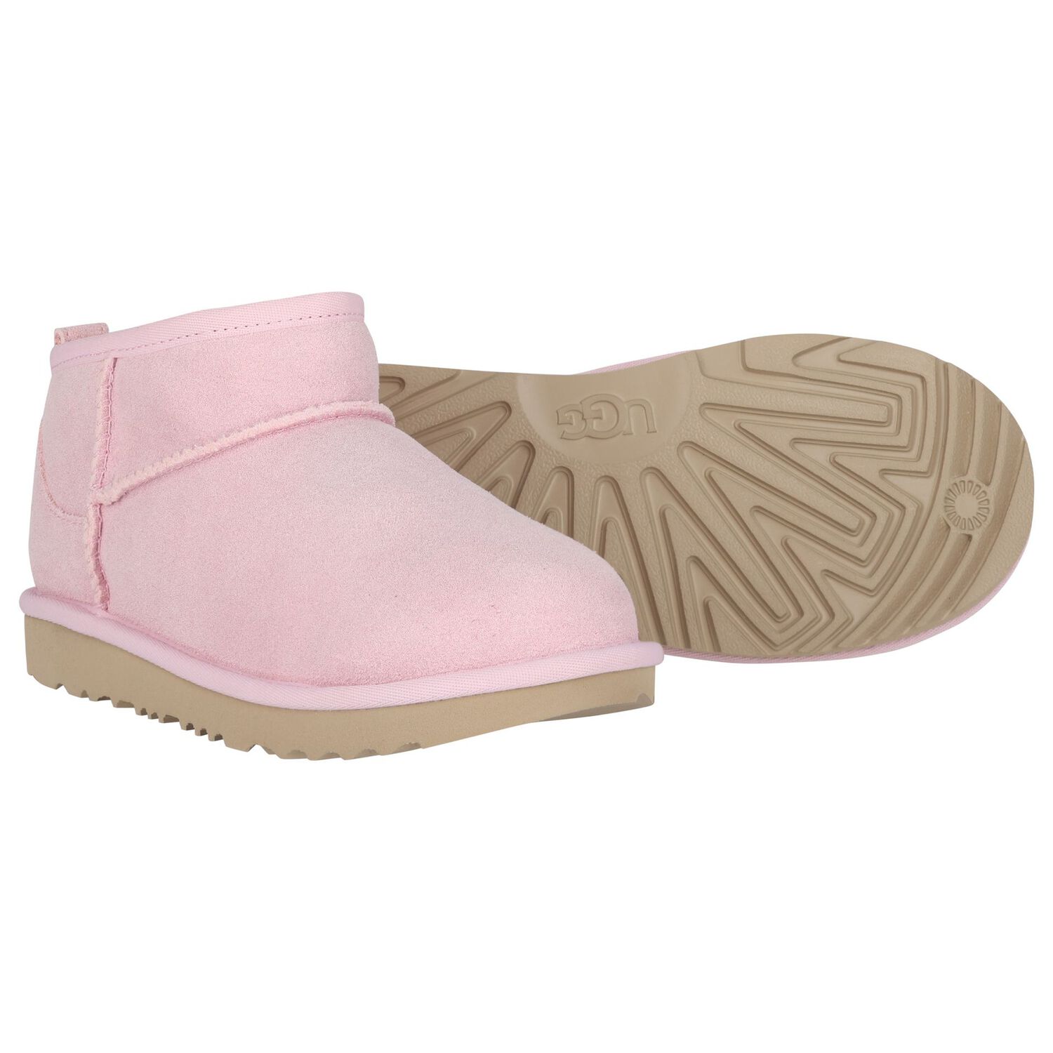 Girls Pink Classic Ultra Mini Suede Boots, 2, hi-res