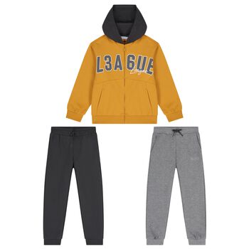 Boys Yellow & Grey Tracksuit Set (3 Piece)