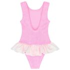 Girls Pink & White Ruffle Crinkle Swimsuit, 2, hi-res