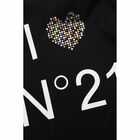 تيشيرت بالشعار باللون الاسود للبنات, 1, hi-res