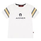 Younger Boys White Logo T-Shirt, 1, hi-res
