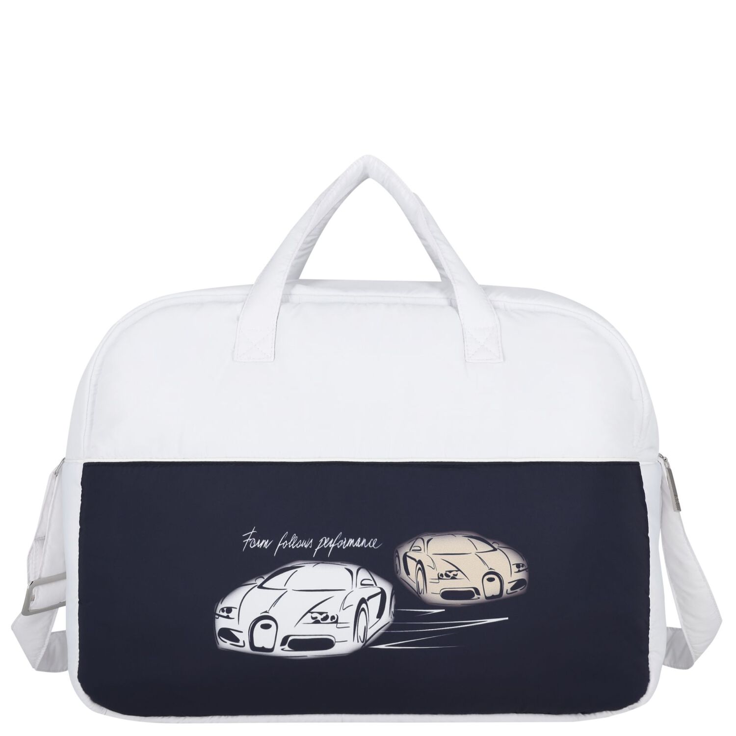 Baby Boys White & Navy Blue Logo Baby Changing Bag, 2, hi-res