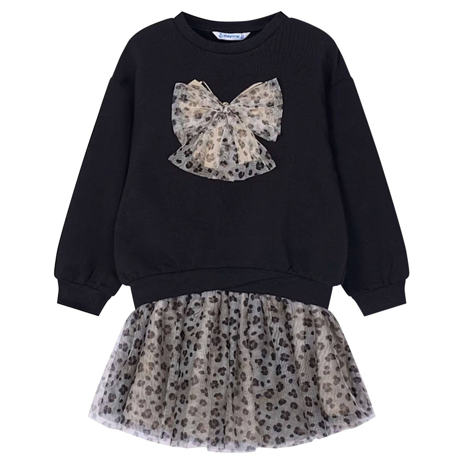 Girls Leopard Print Skirt Set, 1, hi-res