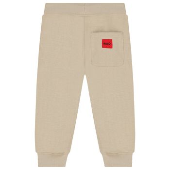 Boys Beige Logo Joggers, 1 Boys Beige Logo Joggers