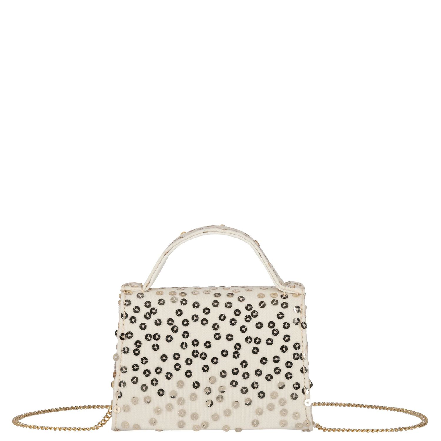 Girls Gold Sequin Handbag, 1, hi-res