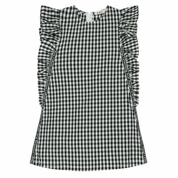 Girls Black & White Gingham Dress