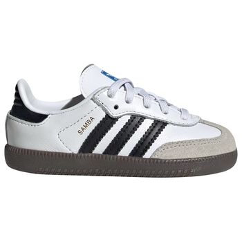Younger White & Black Logo Samba Trainers