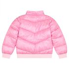 Girls Pink Bear Logo Padded Jacket, 1, hi-res
