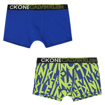 Boys Blue Logo Boxer Shorts ( 2-Pack )