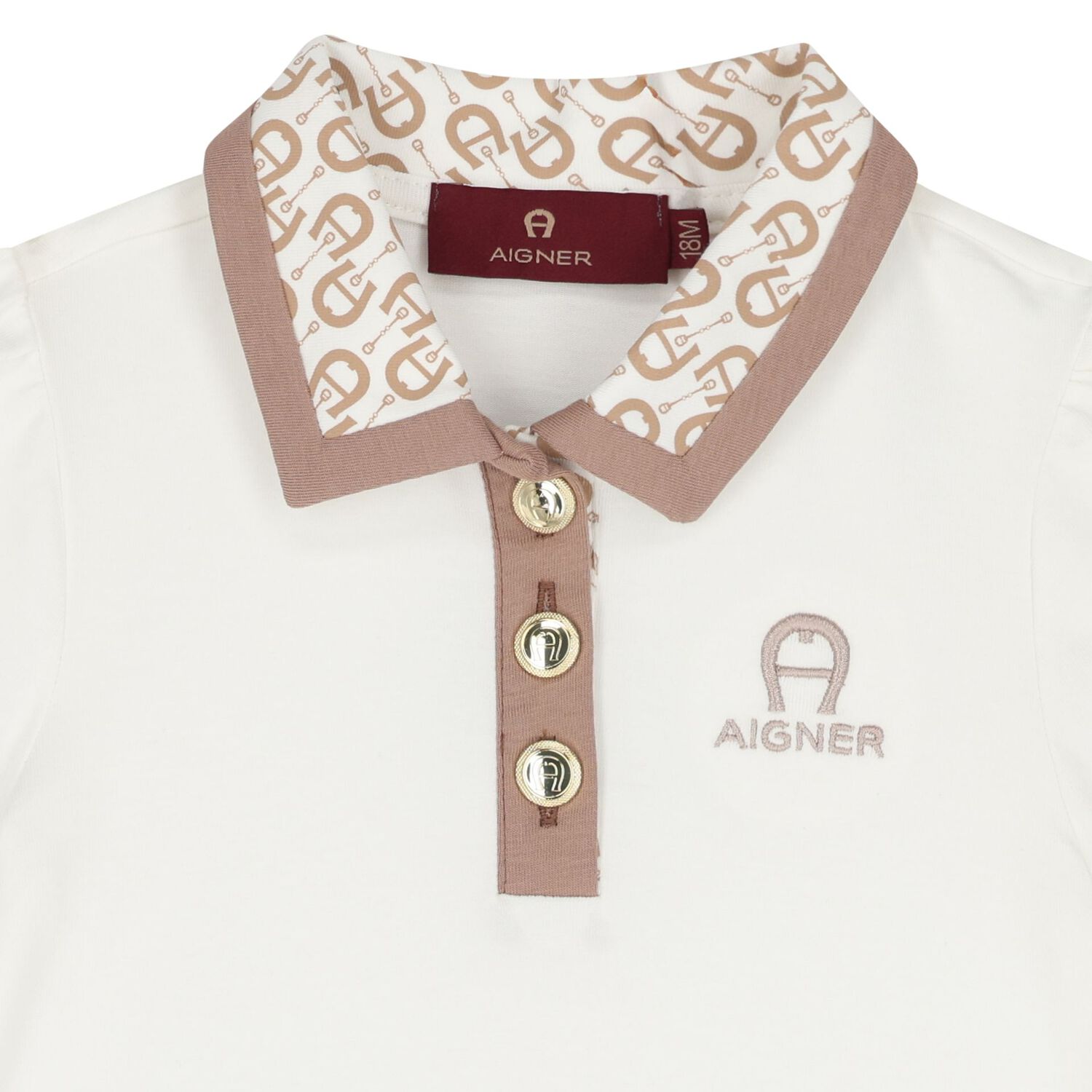 Younger Girls Ivory Logo Polo Dress, 1, hi-res