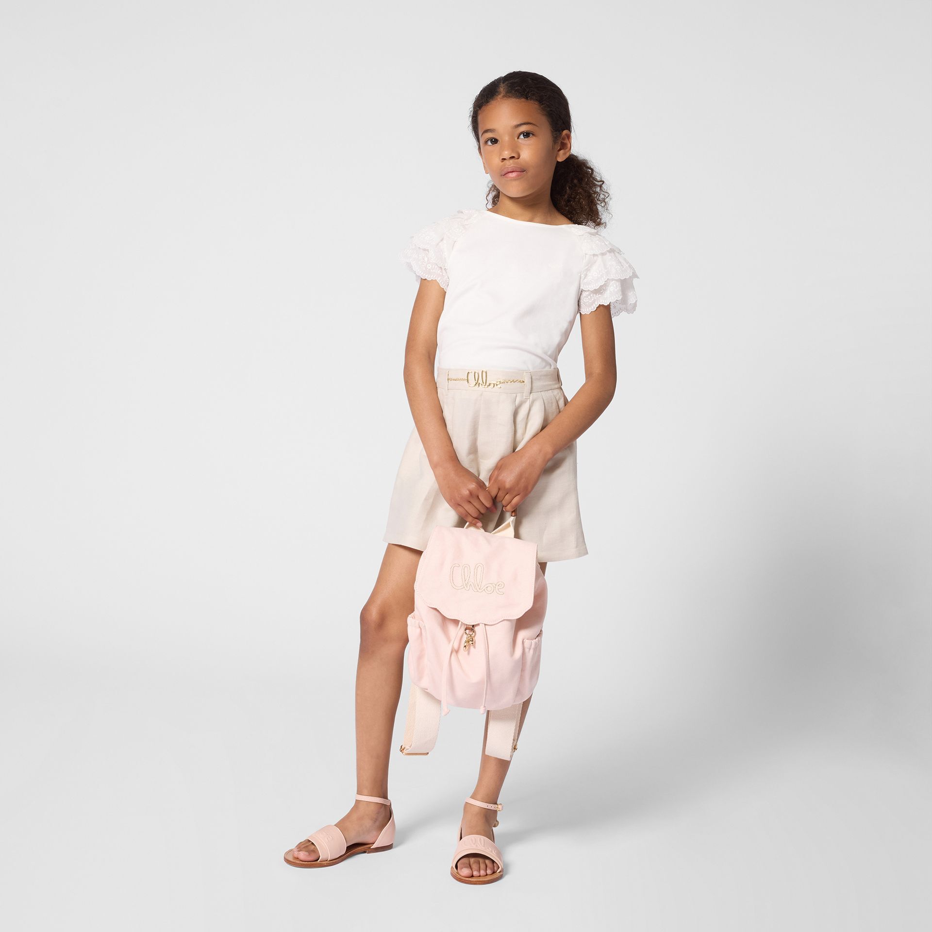 CHLOE Girls Pink Canvas Backpack | Junior Couture USA