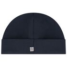 طقم هدايا ملابس أطفال وقبعة بشعار باللون الكحلي والذهبي للأولاد, 1, hi-res