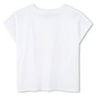 تي شيرت بنات بالشعار باللونين الأبيض والذهبي, 1, hi-res