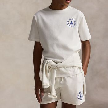 Boys White Logo Shorts