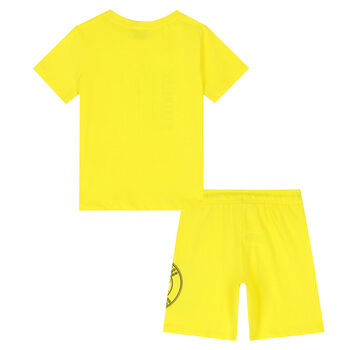 Boys Yellow Logo Shorts Set