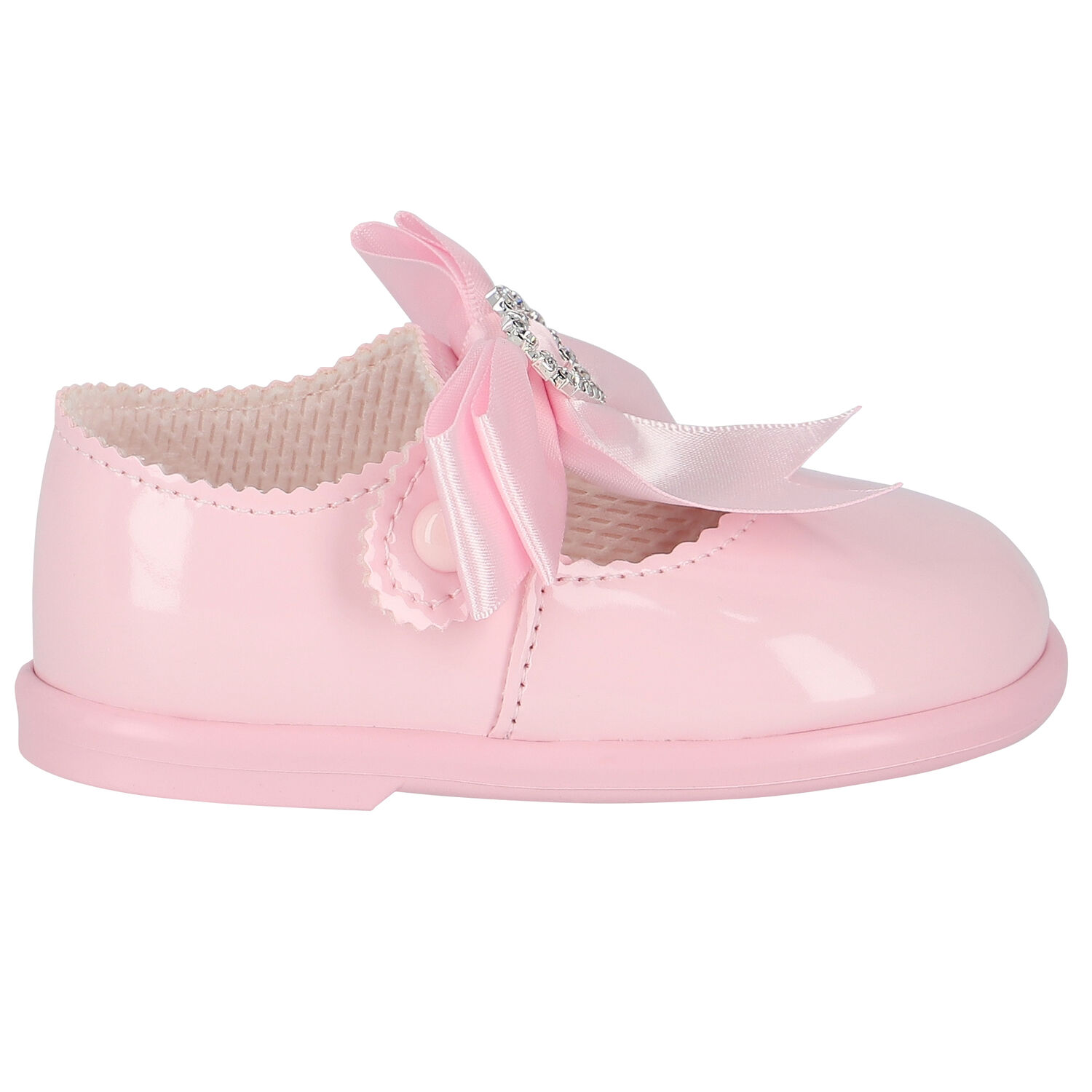 حذاء بنات جلد بفيونكة باللون الوردى, 1, hi-res image number null