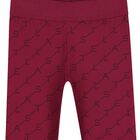 Girls Burgundy Logo Leggings, 1, hi-res