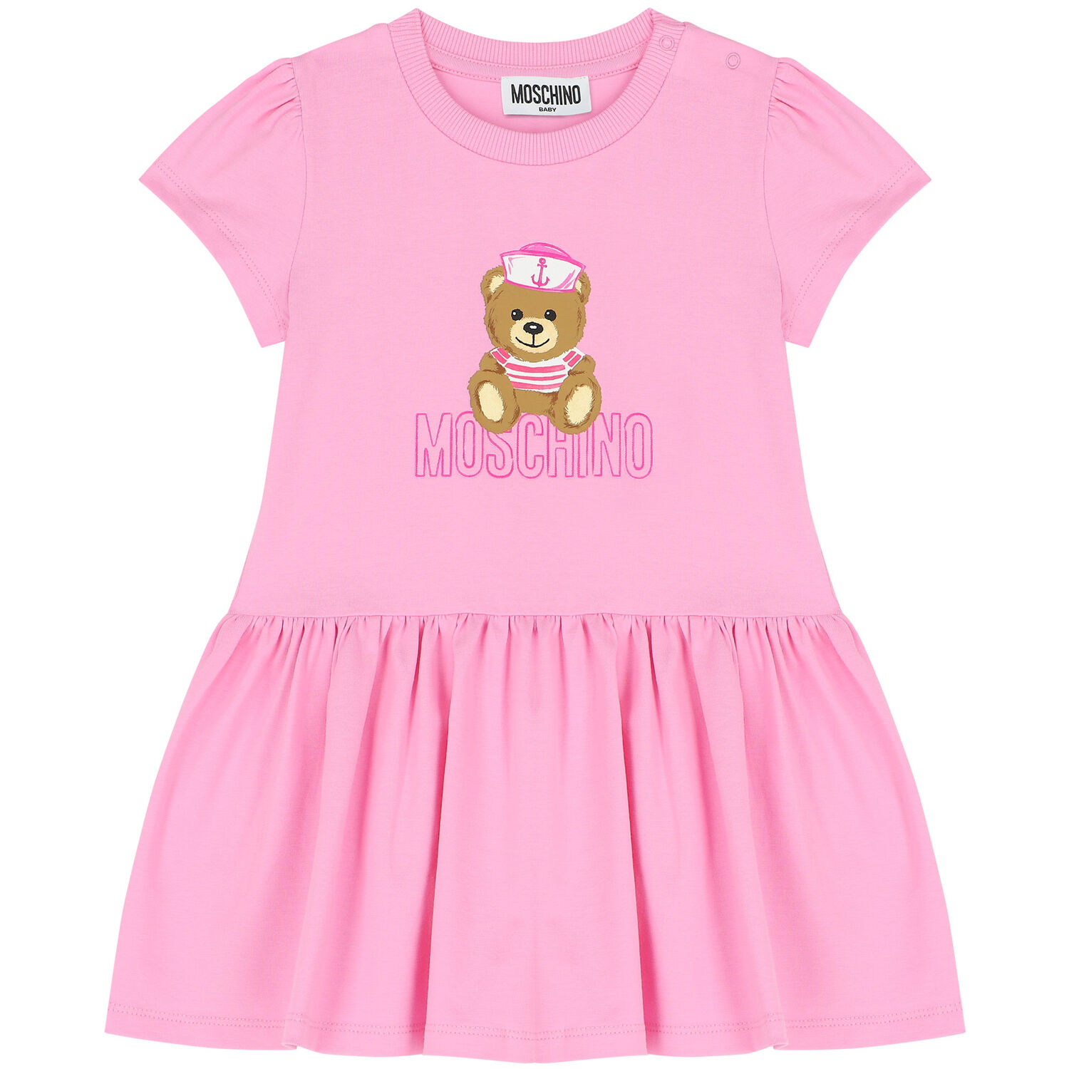 moschino dress pink Moschino Younger Girls Pink Teddy Bear Logo Dress