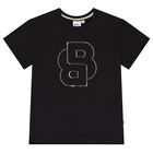 Girls Black & Gold Logo T-Shirt, 1, hi-res