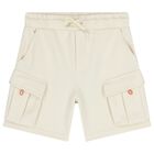 Boys Ivory Logo Shorts, 1, hi-res