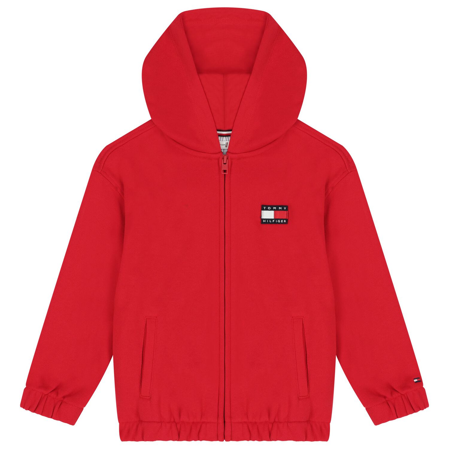 Boys Red Logo Zip Up Top, 1, hi-res