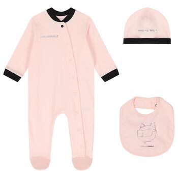 Baby Girls Pink Choupette Babygrow Gift Set