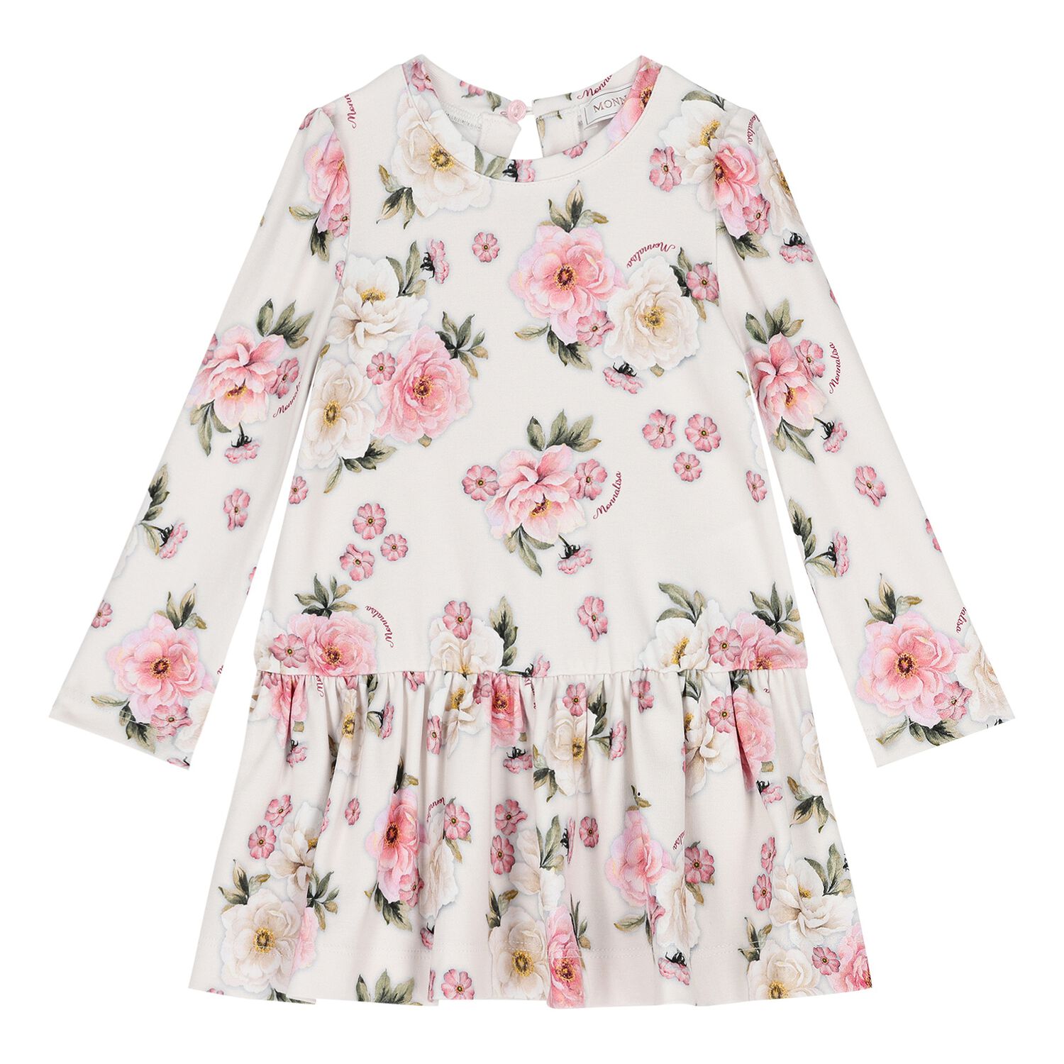 Younger Girls Ivory Floral Dress, 1, hi-res image number null