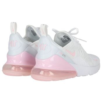 Girls White & Pink Nike Air Max 270 Trainers
