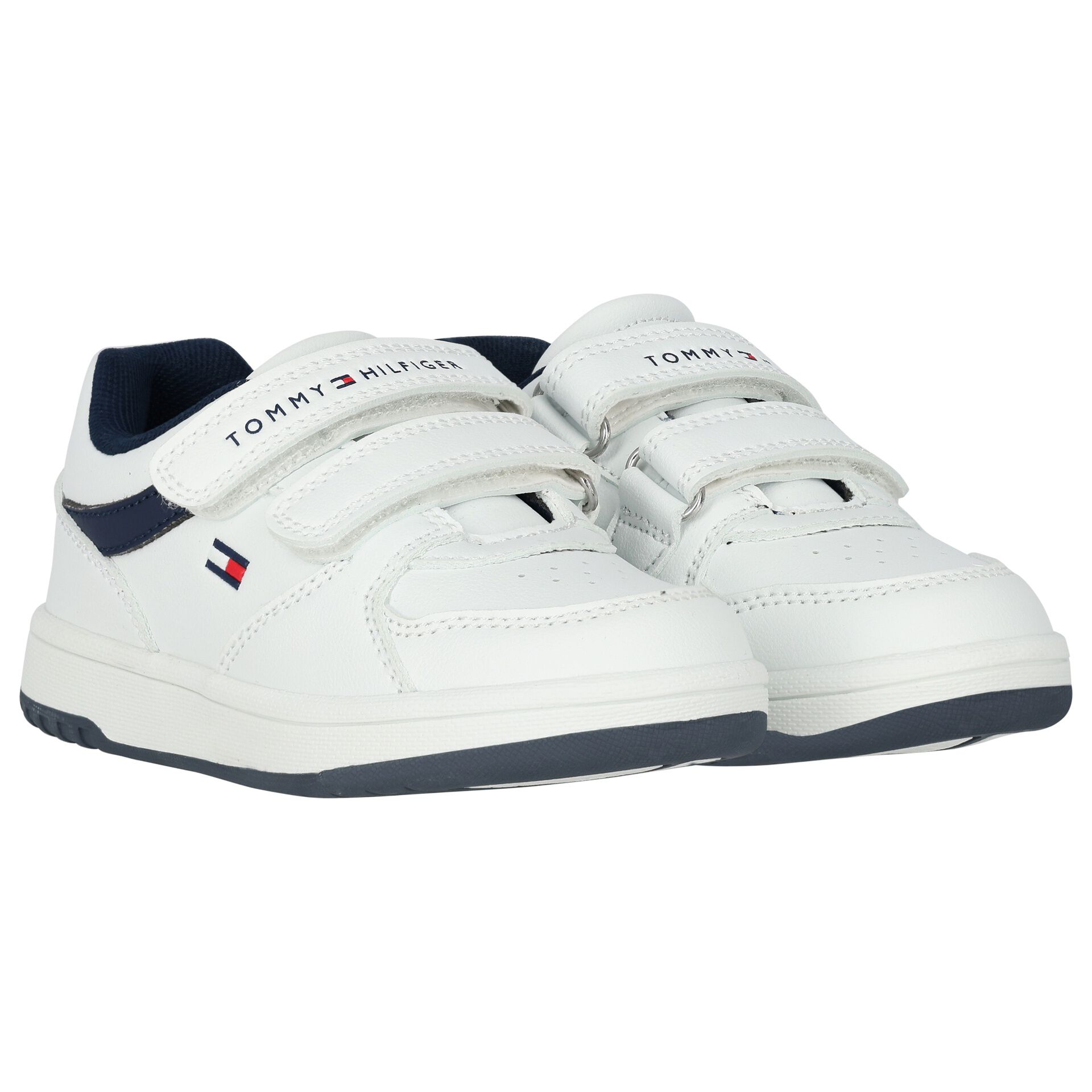 Tommy Hilfiger Boys White Logo Trainers Junior Couture