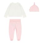 Baby Girls White & Pink 2 Piece Babygrow Set, 2, hi-res