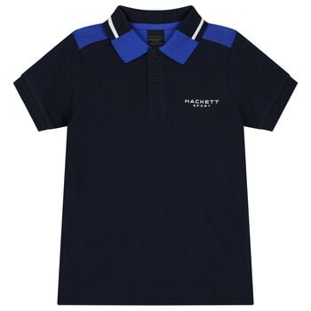 Boys Navy Blue Logo Polo Shirt