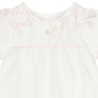 Baby Girls White & Pink Floral Dress, 1, hi-res