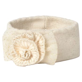 Baby Girls Beige Flower Knitted Headband