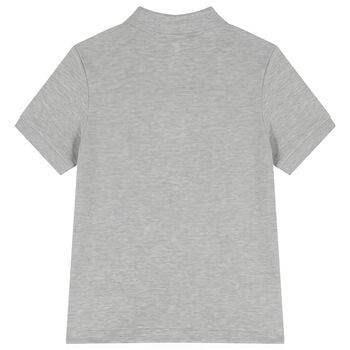 Boys Grey Logo Polo Shirt