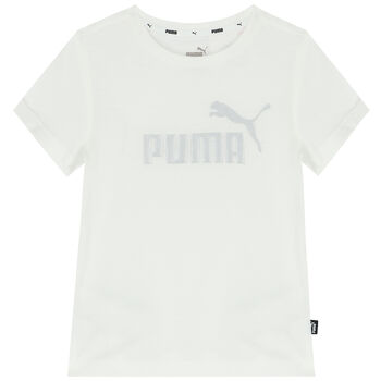 Girls White Logo T-Shirt