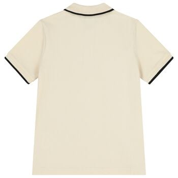 قميص بولو من ميني مي بالشعار باللون العاجي للاولاد