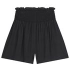 Girls Black Ruffled Shorts Set, 2, hi-res